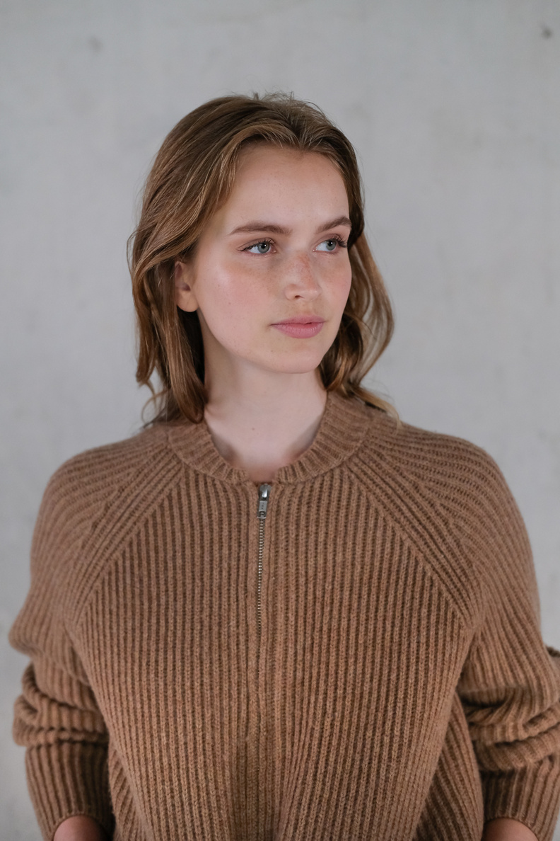 rue blanche cable coat praline